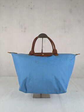 Longchamp Le Pliage Nylon Tote Handbag Blue | Authentic Pre-Owned Classic Style